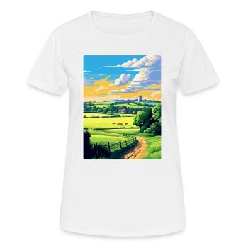 Cotswolds Angleterre Royaume-Uni Affiche de voyage vintage WPA Art - T-shirt respirant Femme - blanc - Devant - AI Model Female 172 dark (172cm)