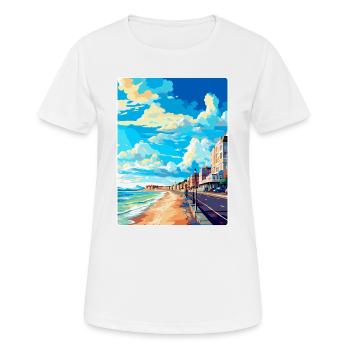 Hove England Uk Vintage Reiseplakat Souvenir WPA - Frauen T-Shirt atmungsaktiv - Weiß - Vorne - AI Model Female 172 dark (172cm)
