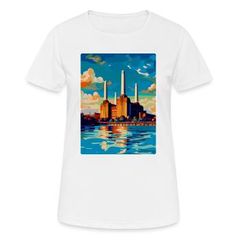 Battersea London England Uk Vintage Travel Poster - Women's Breathable T-Shirt - white - Front - AI Model Female 172 dark (172cm)