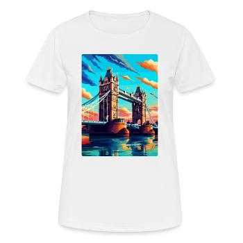 Tower Bridge Angleterre Royaume-Uni Affiche de voyage vintage WPA - T-shirt respirant Femme - blanc - Devant - AI Model Female 172 dark (172cm)