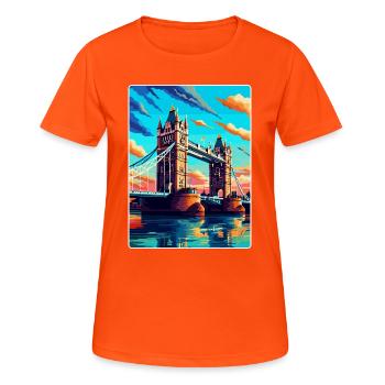 Tower Bridge England Uk Vintage Travel Poster WPA - Women's Breathable T-Shirt - neon orange - Front - AI Model Female 172 dark (172cm)