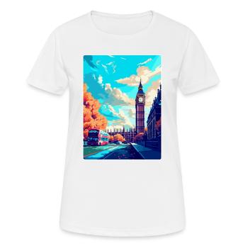 London England Uk Vintage Travel Poster Souvenir - Women's Breathable T-Shirt - white - Front - AI Model Female 172 dark (172cm)