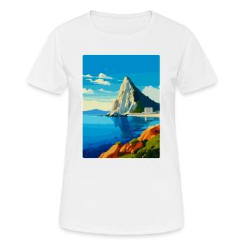Rock Of Gibraltar Vintage Voyage Poster Souvenir - T-shirt respirant Femme - blanc - Devant - AI Model Female 172 dark (172cm)