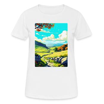 Affiche de voyage du parc national des Yorkshire Dales WPA - T-shirt respirant Femme - blanc - Devant - AI Model Female 172 dark (172cm)