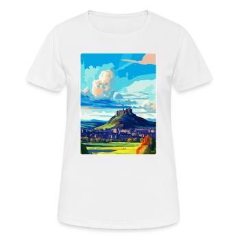 Stirling Écosse Royaume-Uni Affiche de voyage vintage WPA Art - T-shirt respirant Femme - blanc - Devant - AI Model Female 172 dark (172cm)