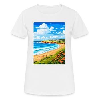 Carbis Bay Cornwall England Uk Travel Poster WPA - Women's Breathable T-Shirt - white - Front - AI Model Female 172 dark (172cm)