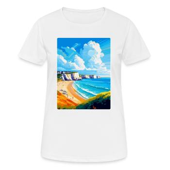 Dover England Uk Vintage Reiseplakat Souvenir - Frauen T-Shirt atmungsaktiv - Weiß - Vorne - AI Model Female 172 dark (172cm)