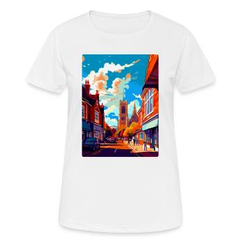 Guildford Angleterre Royaume-Uni Affiche de voyage vintage WPA Art - T-shirt respirant Femme - blanc - Devant - AI Model Female 172 dark (172cm)