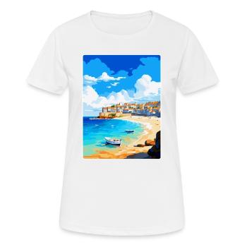 St Ives Cornwall England Uk Vintage Travel Poster - Women's Breathable T-Shirt - white - Front - AI Model Female 172 dark (172cm)