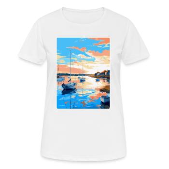 Poole Harbour England Uk Vintage Reiseposter WPA - Frauen T-Shirt atmungsaktiv - Weiß - Vorne - AI Model Female 172 dark (172cm)