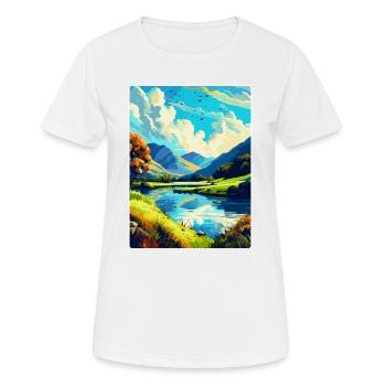 Lake District England Uk Vintage Travel Poster WPA - Women's Breathable T-Shirt - white - Front - AI Model Female 172 dark (172cm)