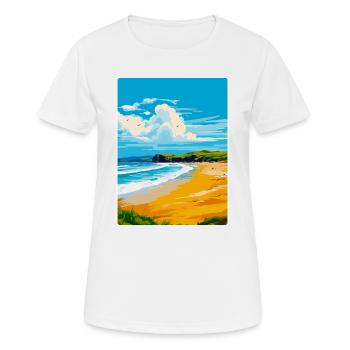 Whitesands Bay Pembrokeshire Küste Reiseplakat - Frauen T-Shirt atmungsaktiv - Weiß - Vorne - AI Model Female 172 dark (172cm)