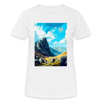 Glyder Fach Pays de Galles Royaume-Uni Affiche de voyage vintage WPA Art - T-shirt respirant Femme - blanc - Devant - AI Model Female 172 dark (172cm)