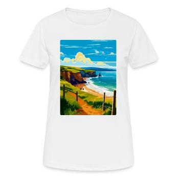 Devon West Country Vintage Reiseposter Souvenir - Frauen T-Shirt atmungsaktiv - Weiß - Vorne - AI Model Female 172 dark (172cm)