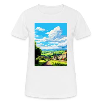 Grassington England Uk Travel Poster Souvenir WPA - Women's Breathable T-Shirt - white - Front - AI Model Female 172 dark (172cm)