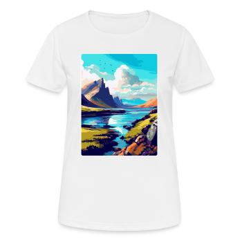 Île de Skye Écosse Royaume-Uni Affiche de voyage souvenir - T-shirt respirant Femme - blanc - Devant - AI Model Female 172 dark (172cm)