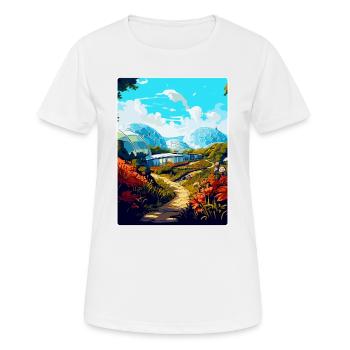 Eden Project Angleterre Royaume-Uni Affiche de voyage Souvenir WPA - T-shirt respirant Femme - blanc - Devant - AI Model Female 172 dark (172cm)