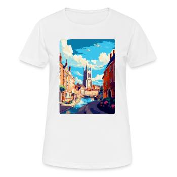 Exeter England Uk Vintage Travel Poster Souvenir - Women's Breathable T-Shirt - white - Front - AI Model Female 172 dark (172cm)