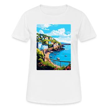 Ilfracombe England Uk Travel Poster Souvenir WPA - Women's Breathable T-Shirt - white - Front - AI Model Female 172 dark (172cm)
