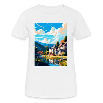 Pitlochry Scotland Uk Travel Poster Souvenir WPA - Women's Breathable T-Shirt - white - Front - AI Model Female 172 dark (172cm)