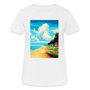 Norfolk Coast Vintage Travel Poster Souvenir WPA - Women's Breathable T-Shirt - white - Front - AI Model Female 172 dark (172cm)