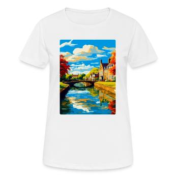 Bourton On The Water England Uk Travel Poster WPA - Women's Breathable T-Shirt - white - Front - AI Model Female 172 dark (172cm)