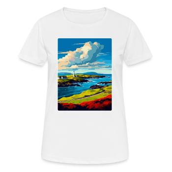 Isle Of Islay Schottland Vereinigtes Königreich Reiseposter Souvenir - Frauen T-Shirt atmungsaktiv - Weiß - Vorne - AI Model Female 172 dark (172cm)