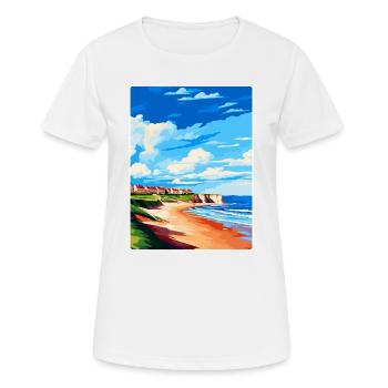 Filey Yorkshire Vintage Travel Poster Souvenir WPA - Women's Breathable T-Shirt - white - Front - AI Model Female 172 dark (172cm)