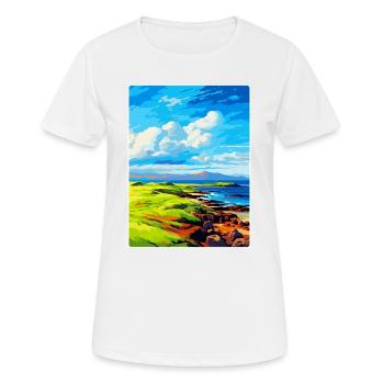 Île de Muck Écosse Royaume-Uni Affiche de voyage souvenir - T-shirt respirant Femme - blanc - Devant - AI Model Female 172 dark (172cm)