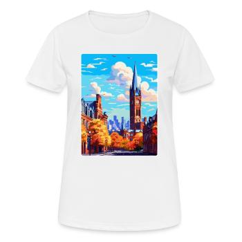 Manchester Angleterre Royaume-Uni Affiche de voyage Souvenir WPA - T-shirt respirant Femme - blanc - Devant - AI Model Female 172 dark (172cm)