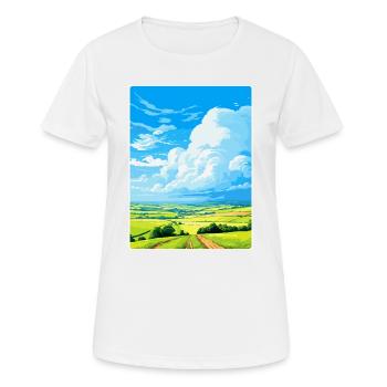 South Downs Vintage Travel Poster Souvenir WPA - Women's Breathable T-Shirt - white - Front - AI Model Female 172 dark (172cm)
