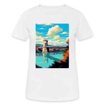 Bristol England Uk Vintage Travel Poster Souvenir - Women's Breathable T-Shirt - white - Front - AI Model Female 172 dark (172cm)