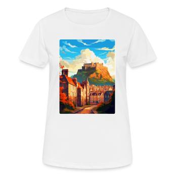Edinburgh Scotland Uk Travel Poster Souvenir WPA - Women's Breathable T-Shirt - white - Front - AI Model Female 172 dark (172cm)