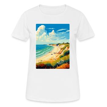 Hengistbury Head Angleterre Royaume-Uni Affiche de voyage souvenir - T-shirt respirant Femme - blanc - Devant - AI Model Female 172 dark (172cm)