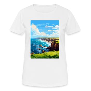 Lands End Cornwall England Uk Travel Poster WPA - Women's Breathable T-Shirt - white - Front - AI Model Female 172 dark (172cm)
