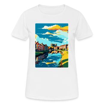 Newark On Trent England Uk Travel Poster Souvenir - Women's Breathable T-Shirt - white - Front - AI Model Female 172 dark (172cm)