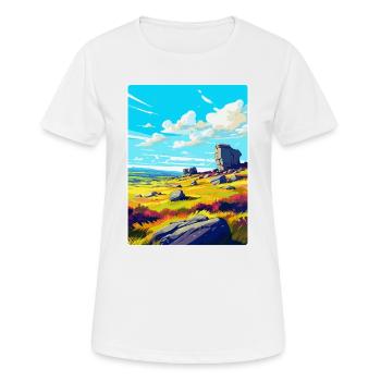 Bodmin Moor Angleterre Royaume-Uni Affiche de voyage Souvenir WPA - T-shirt respirant Femme - blanc - Devant - AI Model Female 172 dark (172cm)