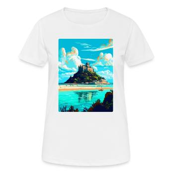 St Michaels Mount England Uk Travel Poster WPA - Women's Breathable T-Shirt - white - Front - AI Model Female 172 dark (172cm)