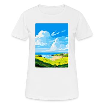 Crantock Cornwall England Uk Travel Poster WPA - Women's Breathable T-Shirt - white - Front - AI Model Female 172 dark (172cm)