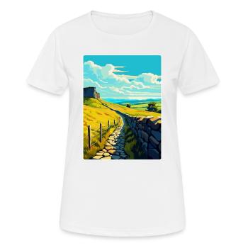 Hadrian England Großbritannien Reise Poster Souvenir WPA - Frauen T-Shirt atmungsaktiv - Weiß - Vorne - AI Model Female 172 dark (172cm)