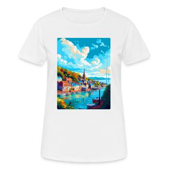 Dartmouth England Uk Travel Poster Souvenir WPA - Women's Breathable T-Shirt - white - Front - AI Model Female 172 dark (172cm)