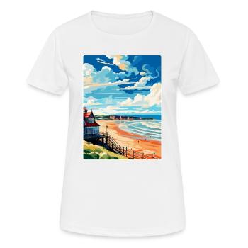 Saltburn By The Sea England Uk Travel Poster WPA - Women's Breathable T-Shirt - white - Front - AI Model Female 172 dark (172cm)