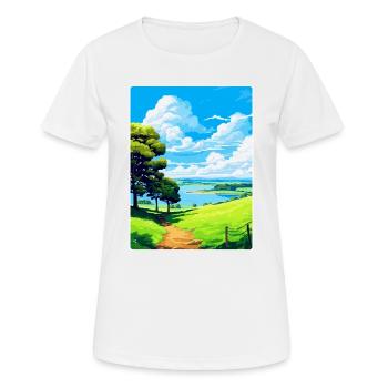 Mount Edgcumbe Country Park Reiseposter Souvenir - Frauen T-Shirt atmungsaktiv - Weiß - Vorne - AI Model Female 172 dark (172cm)