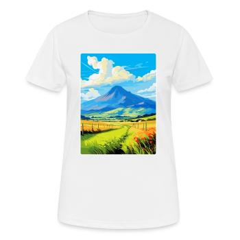 Mourne Mountains Vintage Travel Poster Souvenir - Women's Breathable T-Shirt - white - Front - AI Model Female 172 dark (172cm)