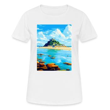 Marazion Cornwall England Uk Travel Poster WPA - Women's Breathable T-Shirt - white - Front - AI Model Female 172 dark (172cm)