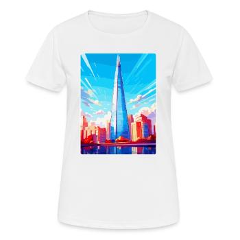 The Shard Angleterre Royaume-Uni Affiche de voyage Souvenir WPA - T-shirt respirant Femme - blanc - Devant - AI Model Female 172 dark (172cm)