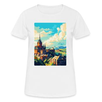 Edinburgh Scotland Uk Travel Poster Souvenir WPA - Women's Breathable T-Shirt - white - Front - AI Model Female 172 dark (172cm)