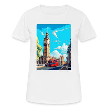Big Ben London England Uk Travel Poster Souvenir - Women's Breathable T-Shirt - white - Front - AI Model Female 172 dark (172cm)