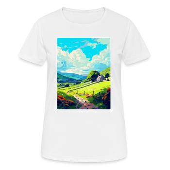 Llanblethian Wales Uk Travel Poster Souvenir WPA - Women's Breathable T-Shirt - white - Front - AI Model Female 172 dark (172cm)