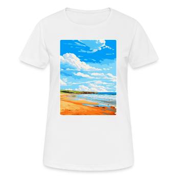 Constantine Bay, Cornwall, England, Vereinigtes Königreich, Reiseposter - Frauen T-Shirt atmungsaktiv - Weiß - Vorne - AI Model Female 172 dark (172cm)
